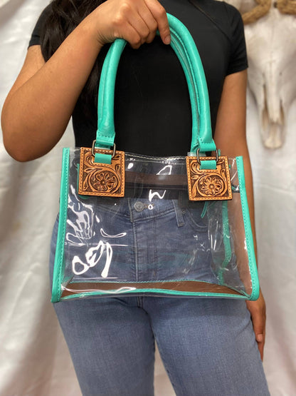 Turquoise Clear Stadium Bag