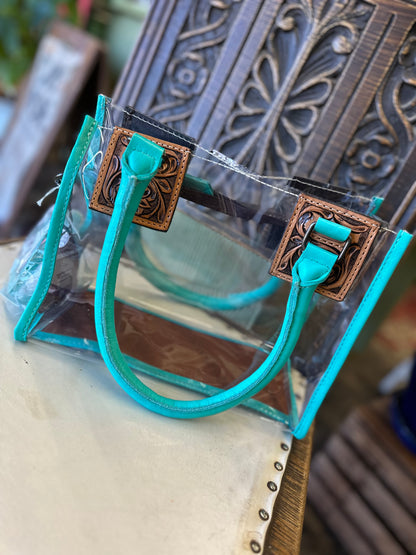 Turquoise Clear Stadium Bag