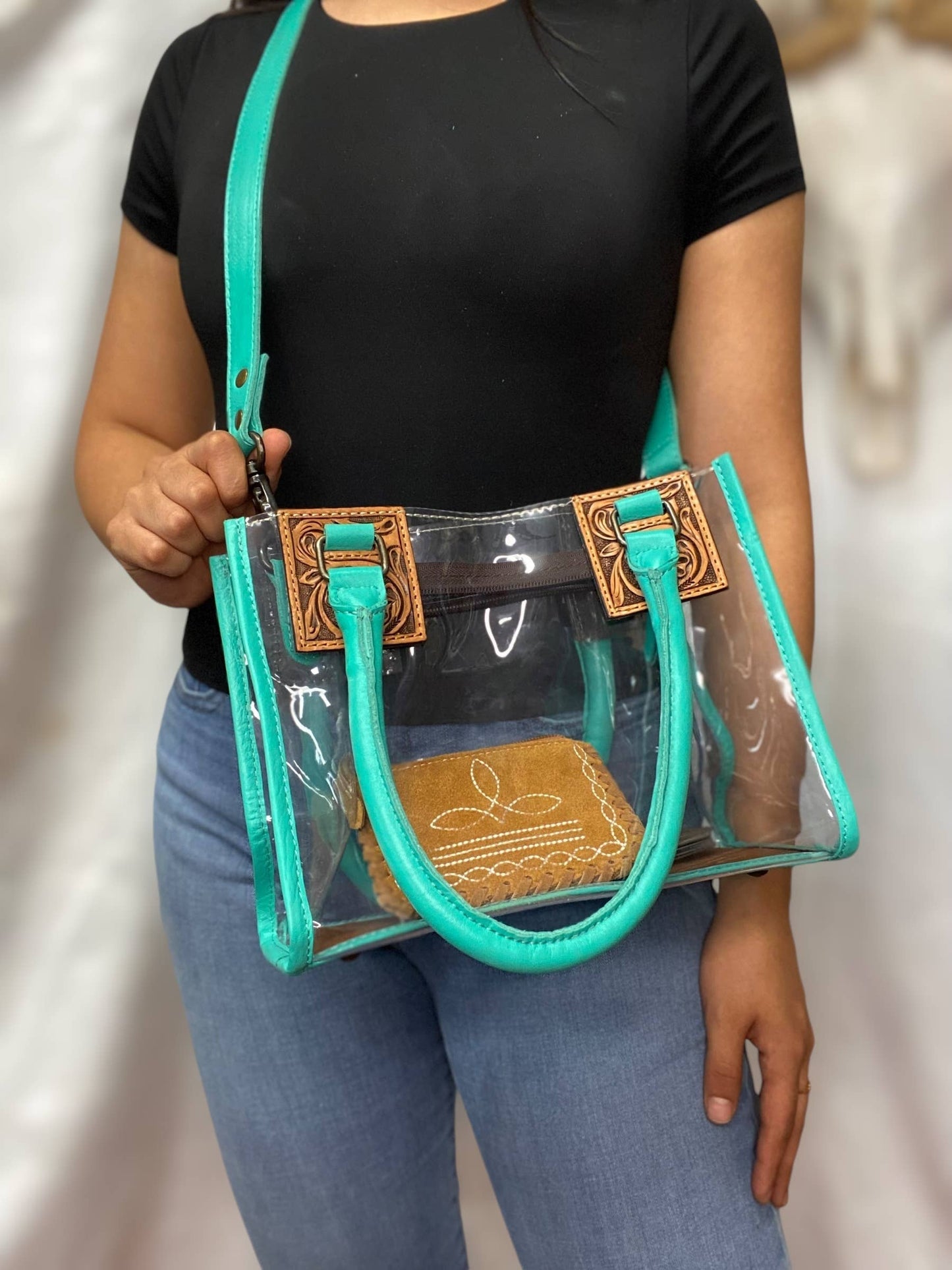 Turquoise Clear Stadium Bag