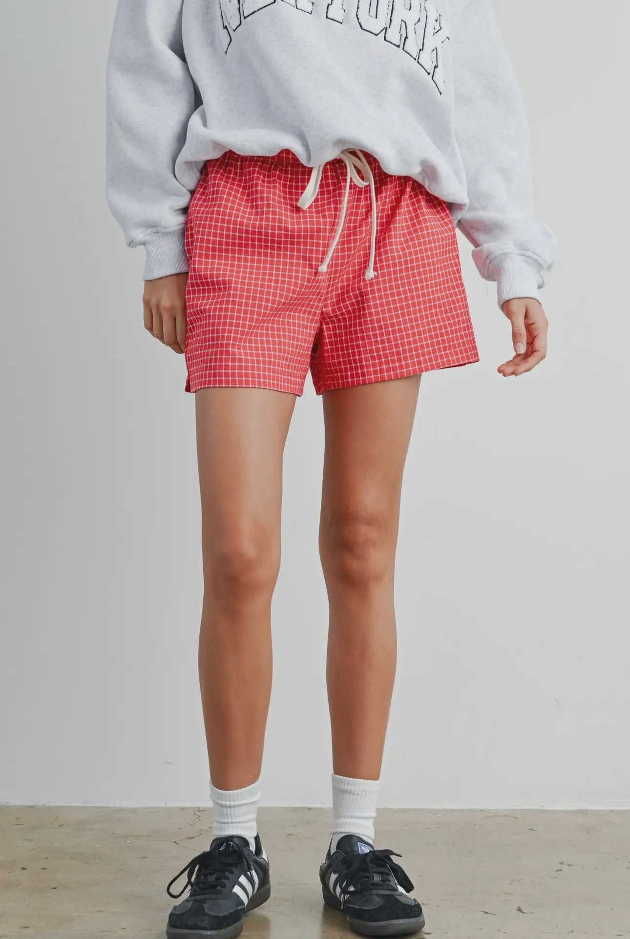 Red check Short