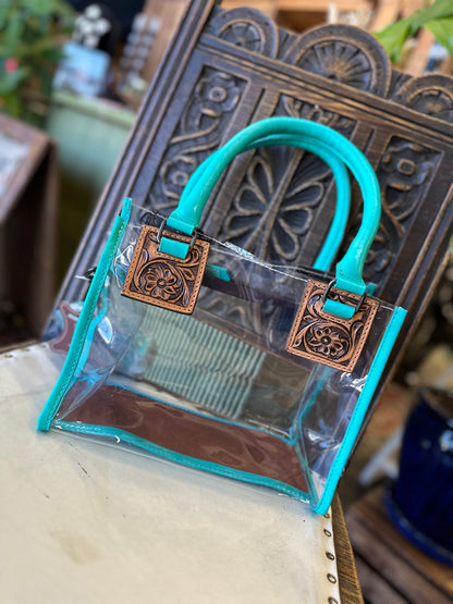 Turquoise Clear Stadium Bag