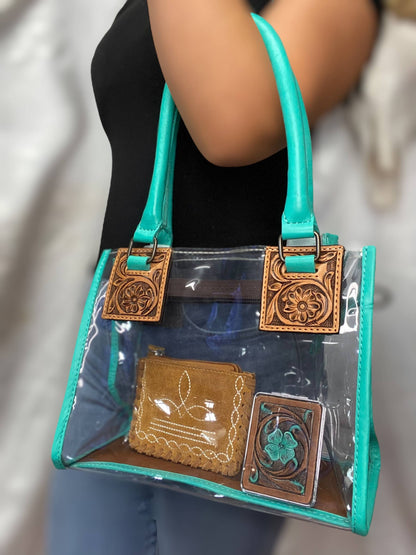 Turquoise Clear Stadium Bag